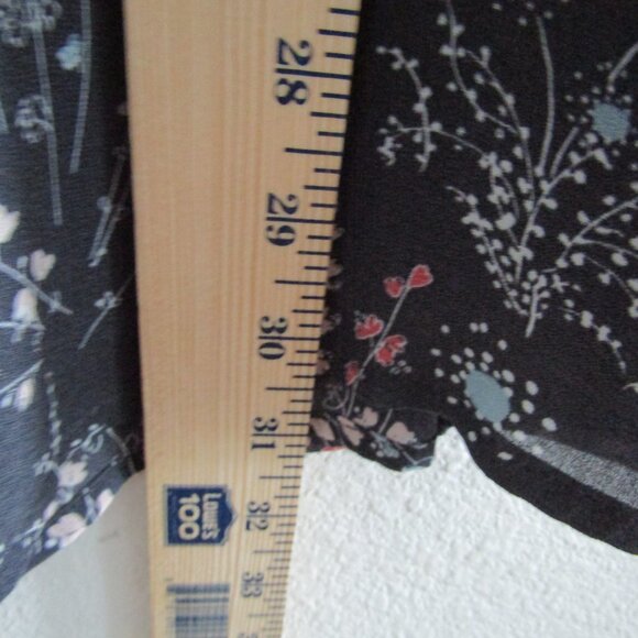 Loft Tunic Dress XS Petite Gray Floral Romantic Boho Casual Fall - Picture 9 of 11